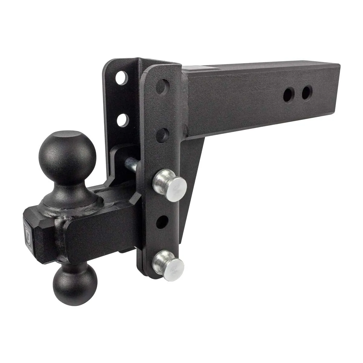 BulletProof Hitches 3.0" Adjustable Extreme Duty (36,000lb Rating) 10" Drop/Rise Trailer Hitch with 2" and 2 5/16" Dual Ball (Black Textured Powder Coat, Solid Steel)