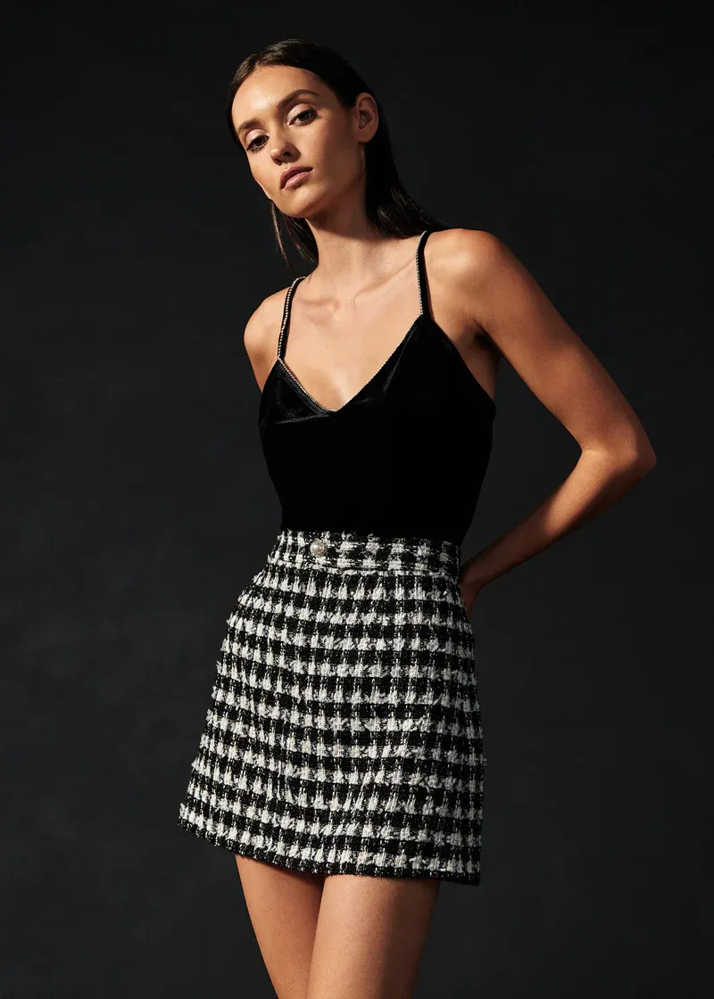 Cami Nyc - Credance Skirt In Black & White