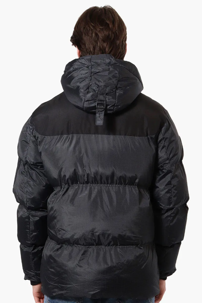 Canada Weather Gear Mouton Lined Grid Pattern Bomber Jacket - Black