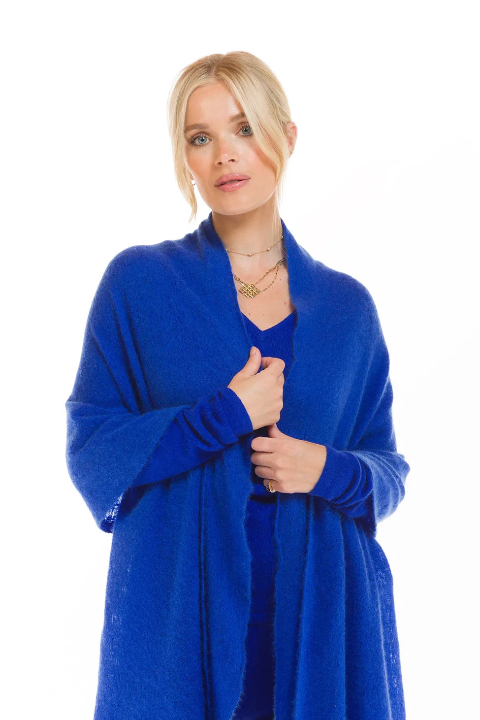 CASHMERE V-NECK TOP ROYAL BLUE