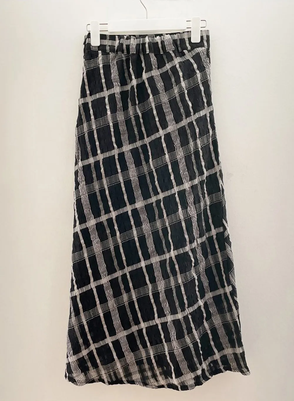 Checked Pattern Maxi Flare Skirt