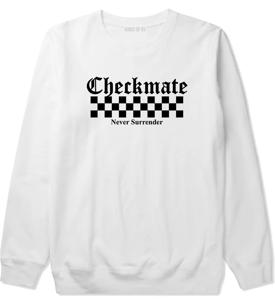 Checkmate Never Surrender Chess Mens Crewneck Sweatshirt