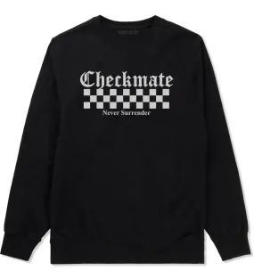 Checkmate Never Surrender Chess Mens Crewneck Sweatshirt