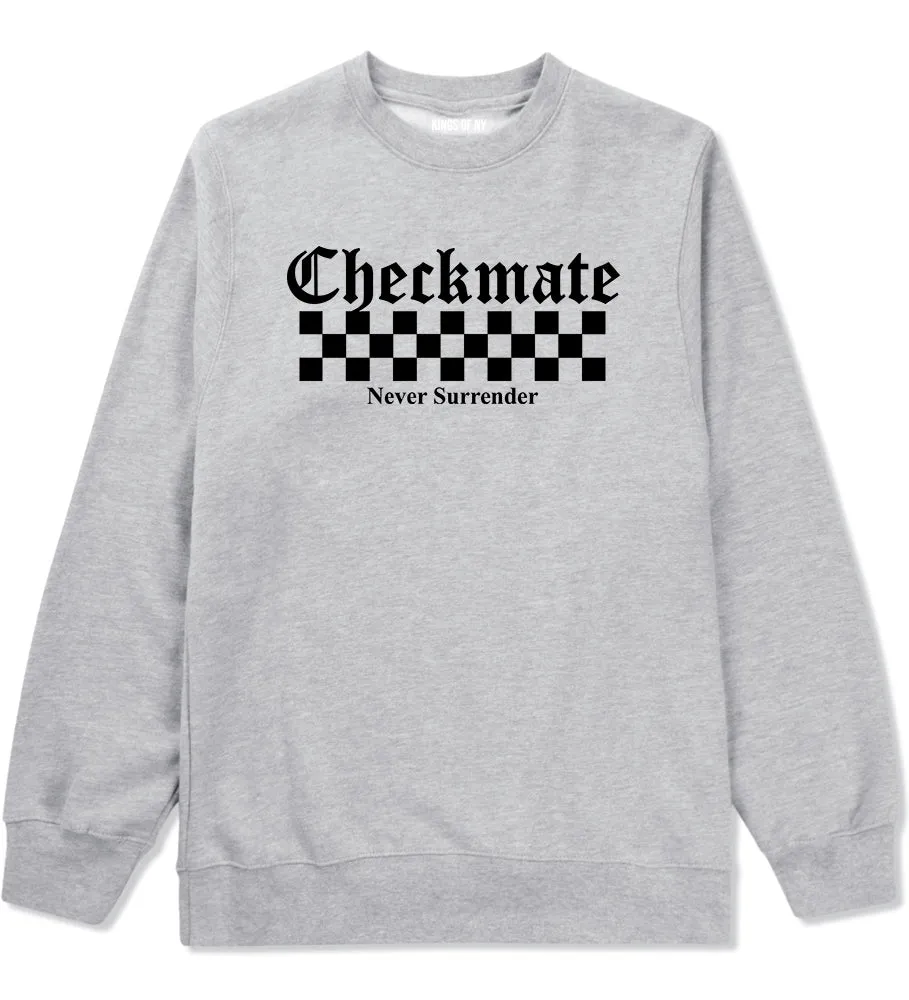 Checkmate Never Surrender Chess Mens Crewneck Sweatshirt