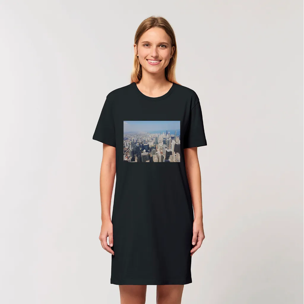 Chicago Skyline Organic T-Shirt Dress