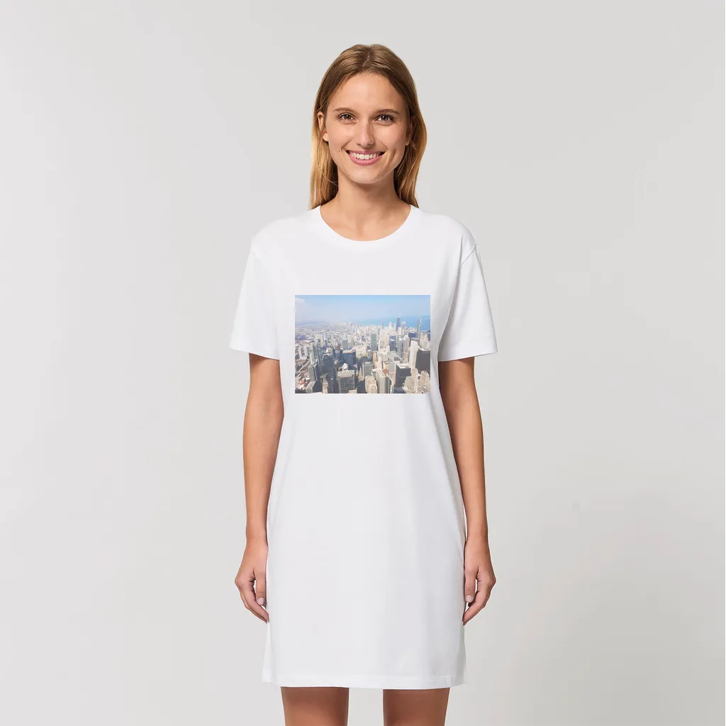 Chicago Skyline Organic T-Shirt Dress