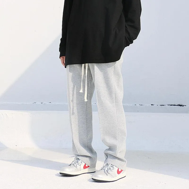 Chicmy-Korean style, Korean men's outfit, minimalist style, street fashion DRAWSTRING STRAIGHT SWEATPANTS