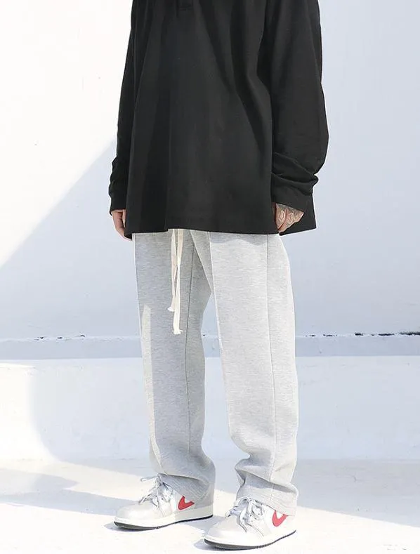 Chicmy-Korean style, Korean men's outfit, minimalist style, street fashion DRAWSTRING STRAIGHT SWEATPANTS