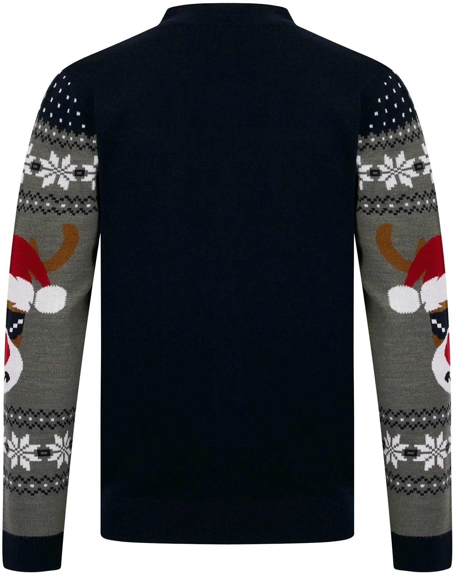 Christmas Deer Festive Pattern Mens Christmas Cardigan - Blue