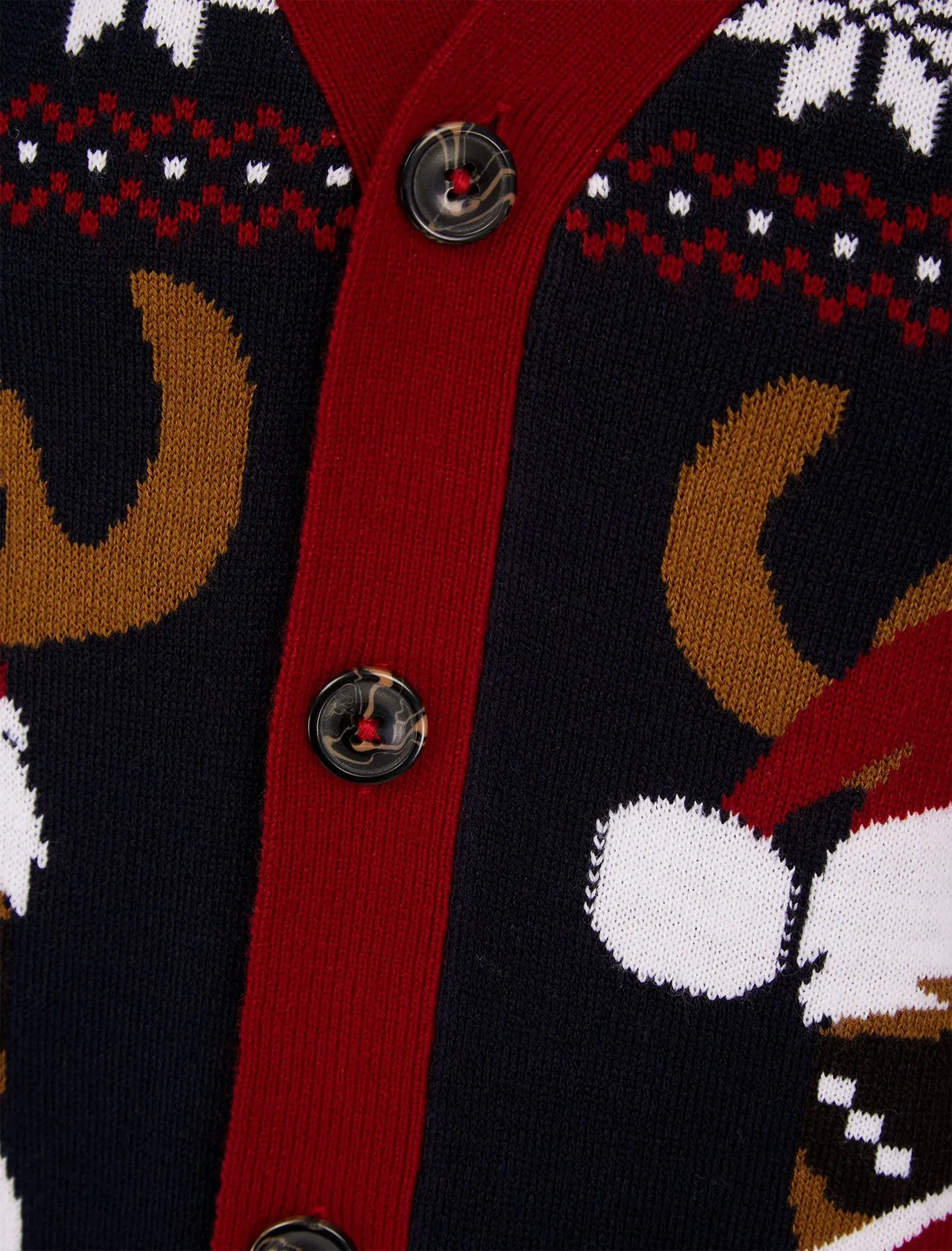 Christmas Deer Festive Pattern Mens Christmas Cardigan - Red