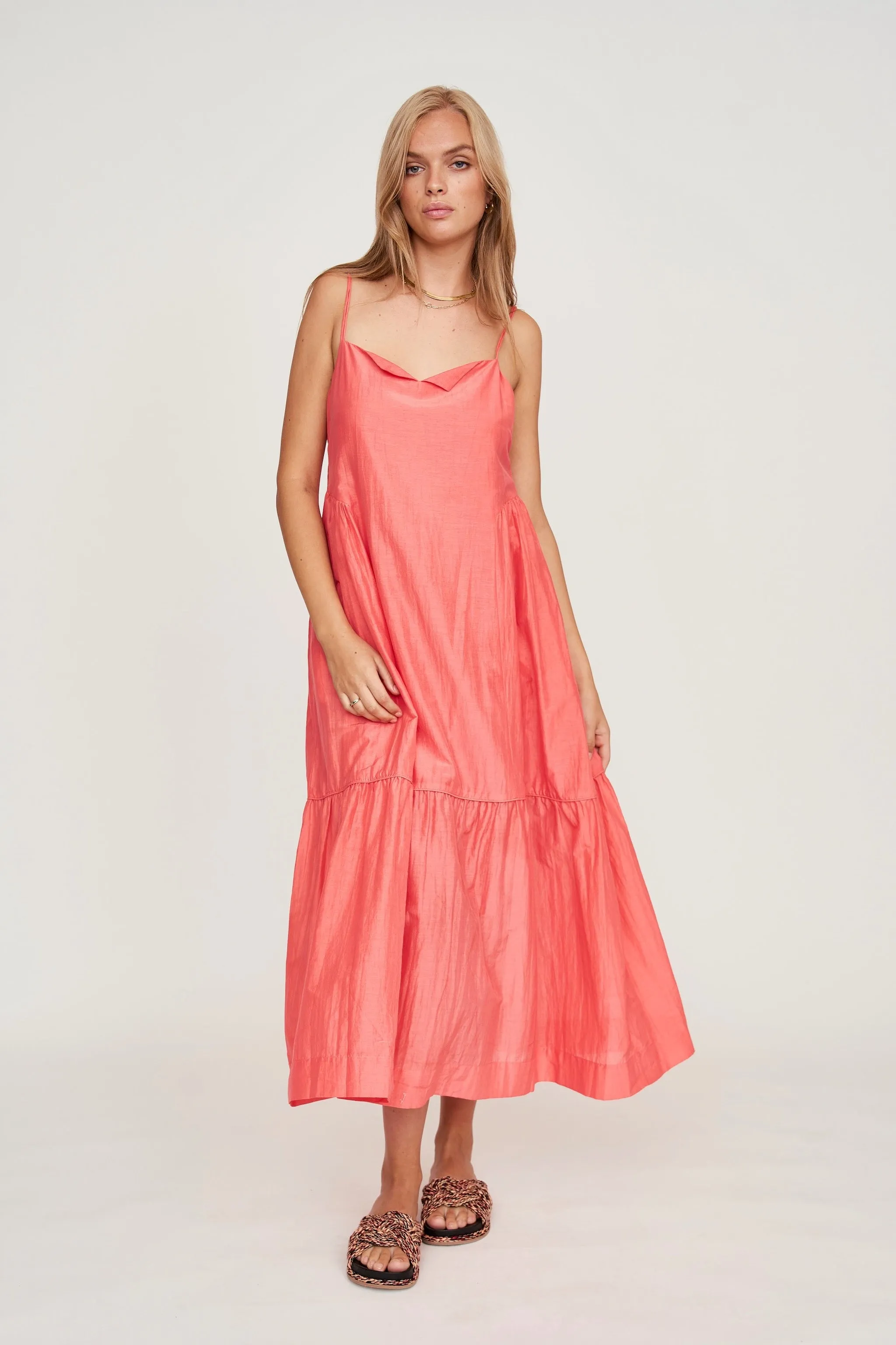 Clemente Dress in Coral