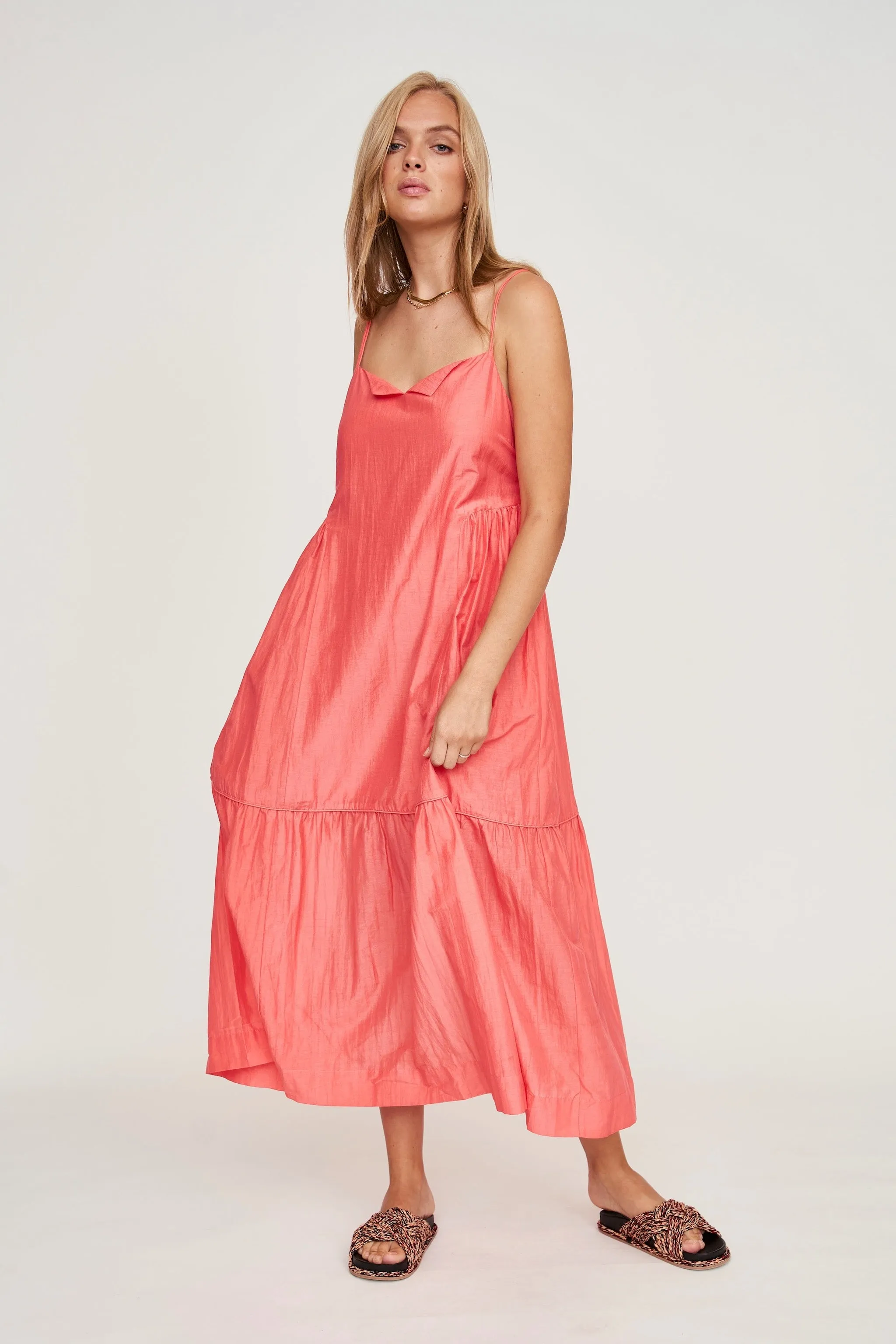 Clemente Dress in Coral