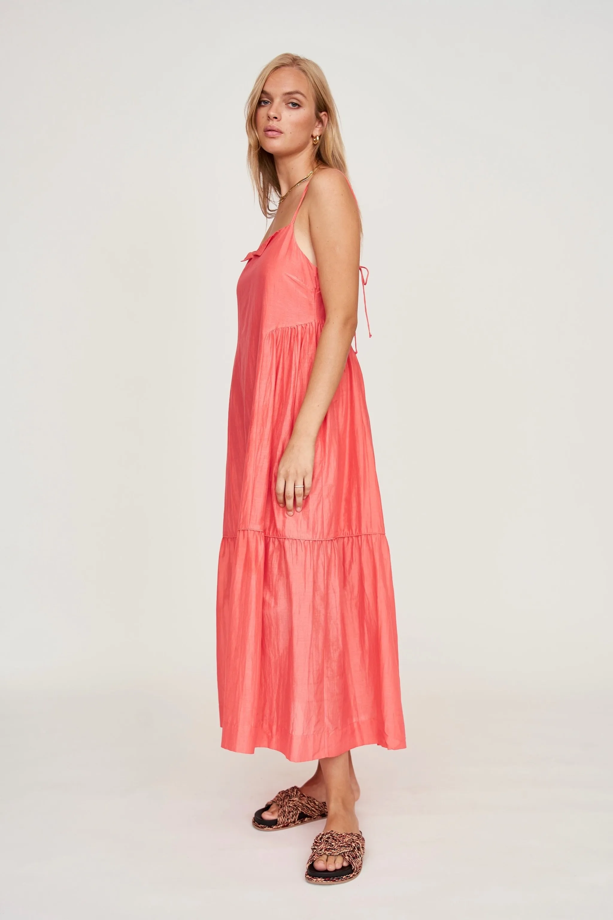 Clemente Dress in Coral