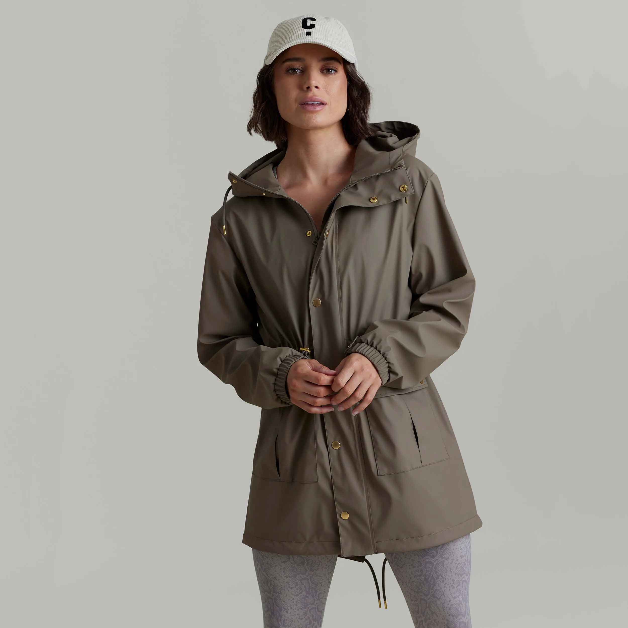 CLQ Fishtail Raincoat - Dark Mushroom