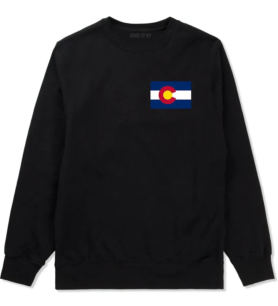 Colorado State Flag CO Chest Mens Crewneck Sweatshirt