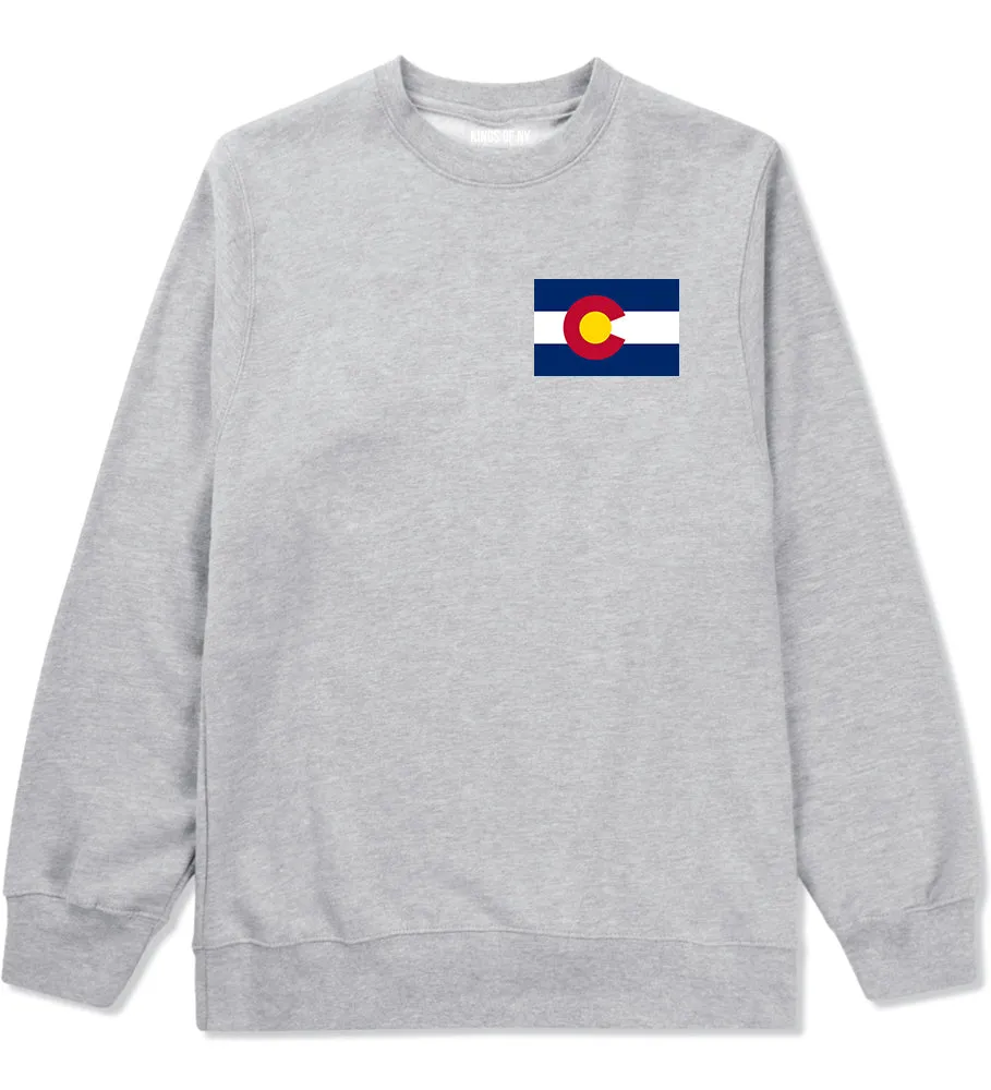 Colorado State Flag CO Chest Mens Crewneck Sweatshirt