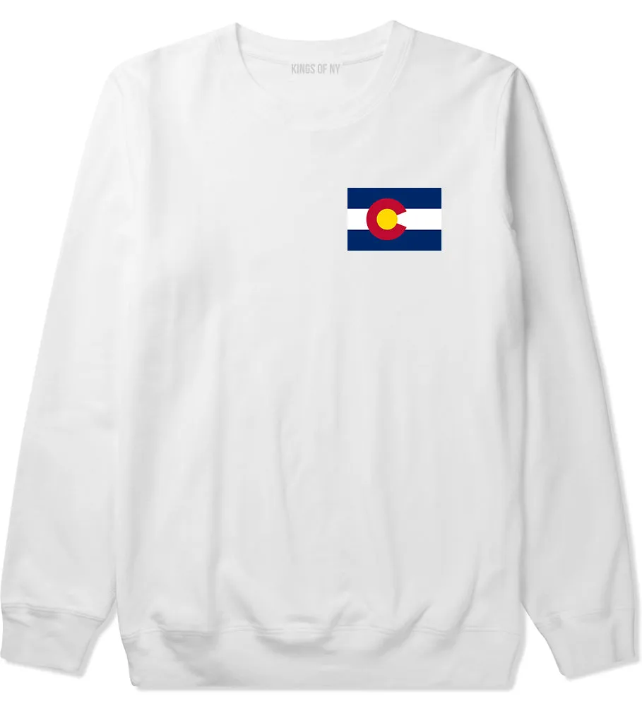 Colorado State Flag CO Chest Mens Crewneck Sweatshirt