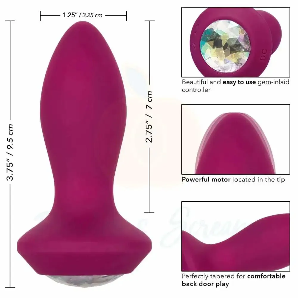 Colt Silicone Purple Rechargeable Vibrating Diamond Medium Butt Plug