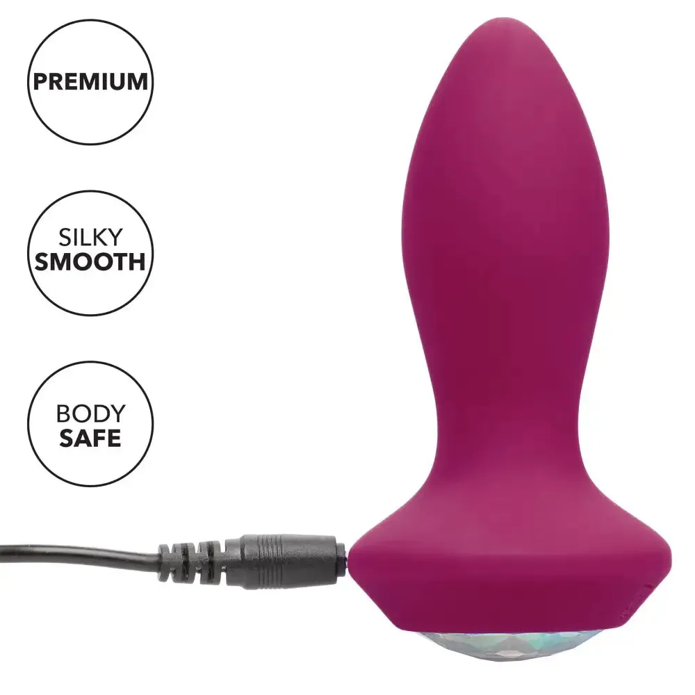 Colt Silicone Purple Rechargeable Vibrating Diamond Medium Butt Plug