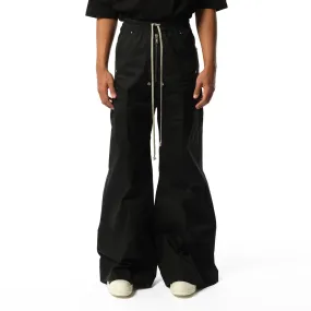 Cotton Poplin Wide Bela Pants in Black