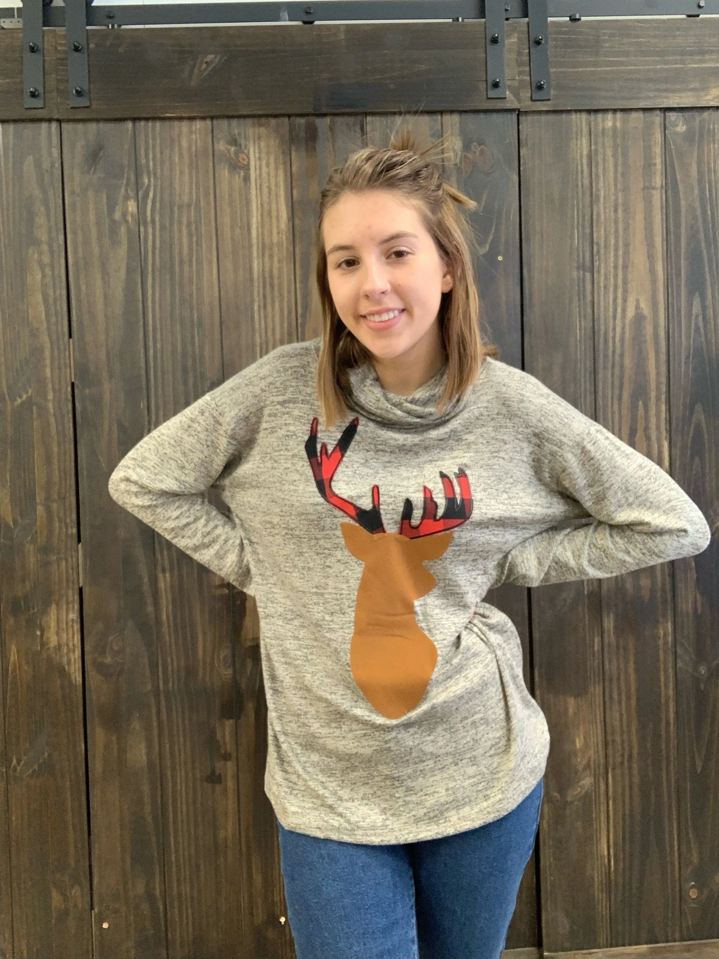 Cowl Reindeer Sweater