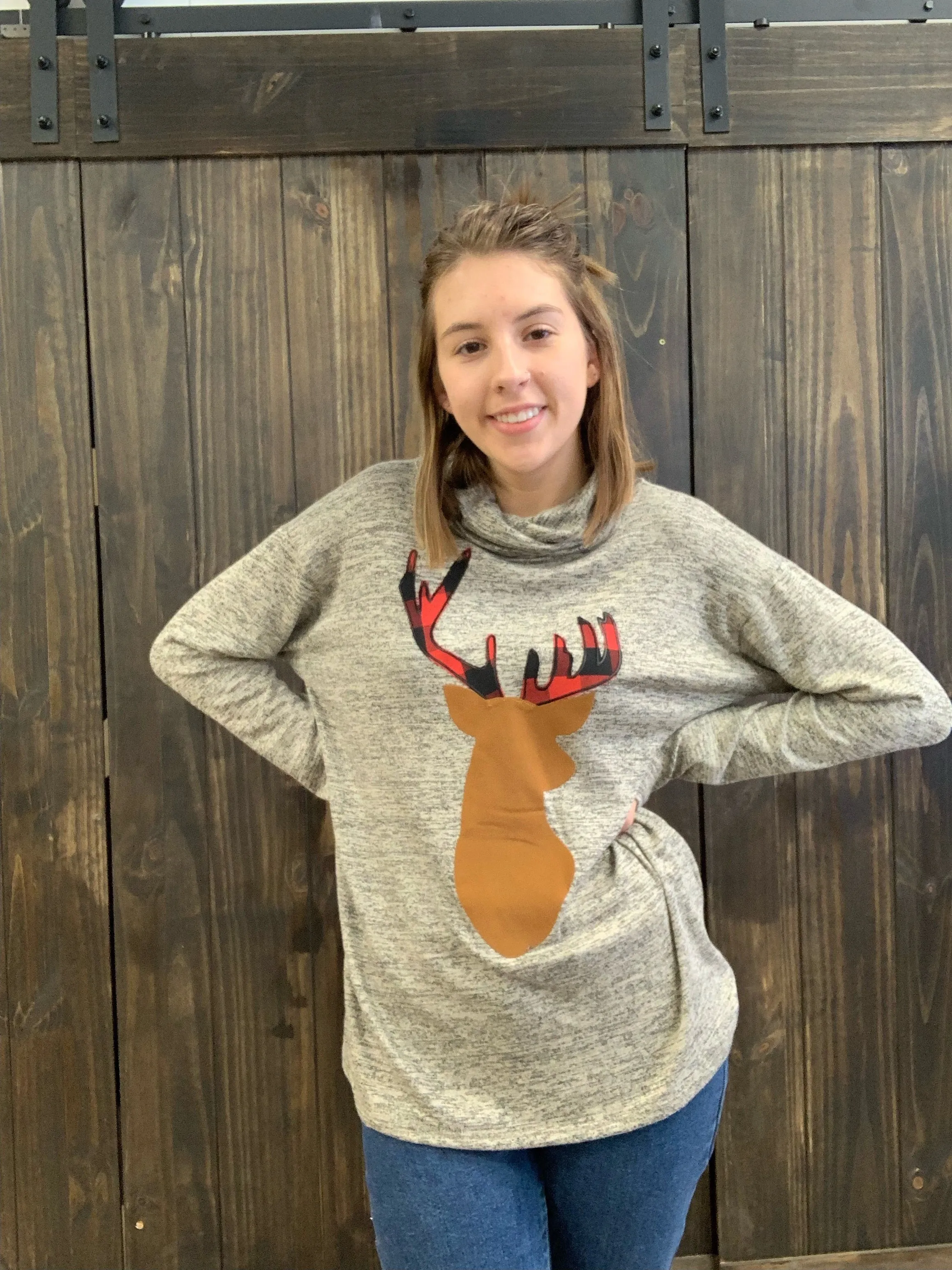 Cowl Reindeer Sweater