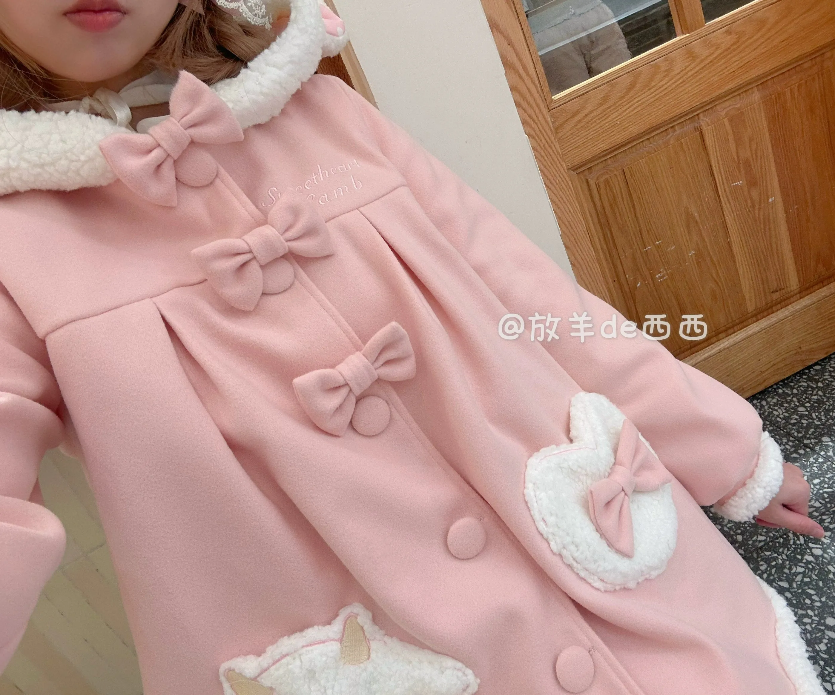 Cream Sheep Hooded Coat