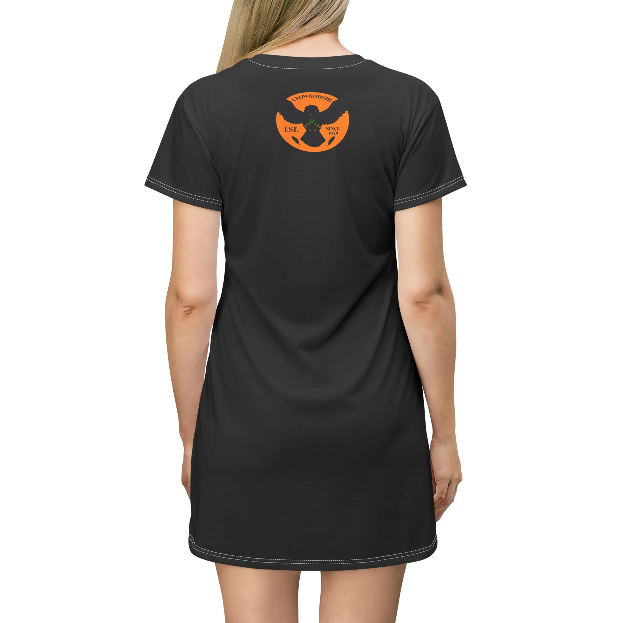 Crowgodshi Symbol T-Shirt Dress, ORANGE LOGO