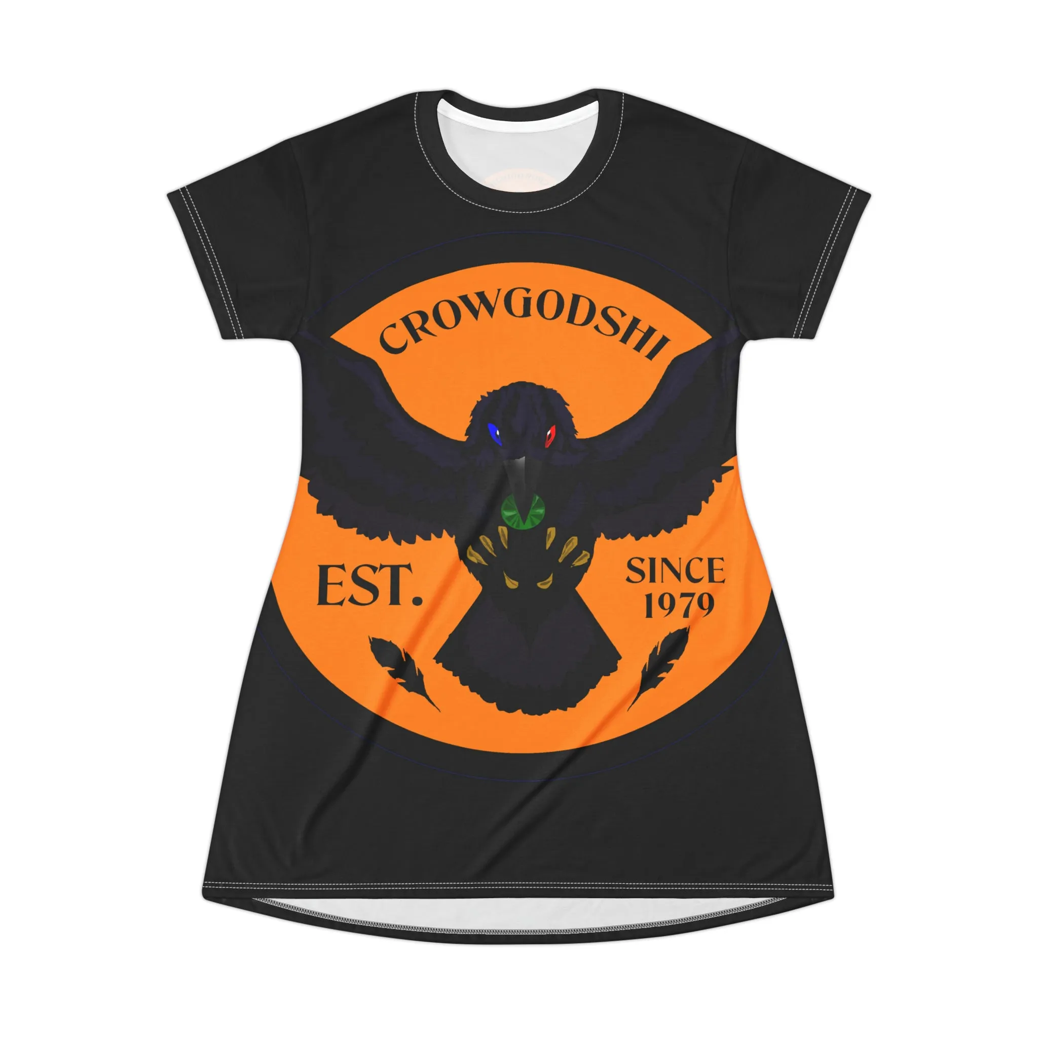 Crowgodshi Symbol T-Shirt Dress, ORANGE LOGO