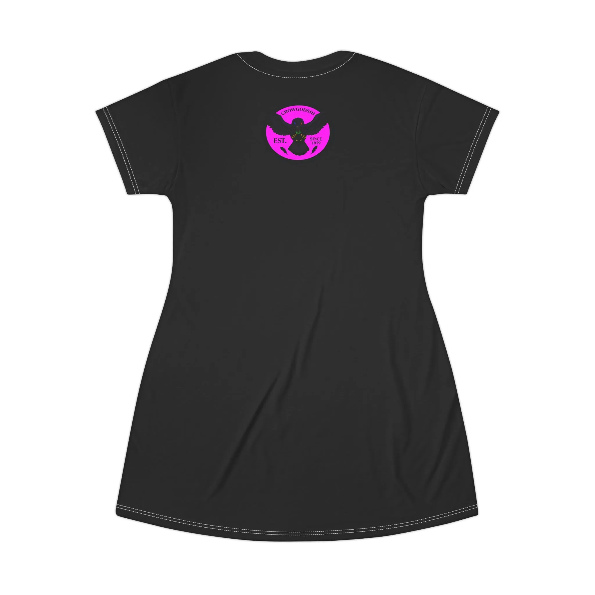 Crowgodshi Symbol T-Shirt Dress, PINK LOGO