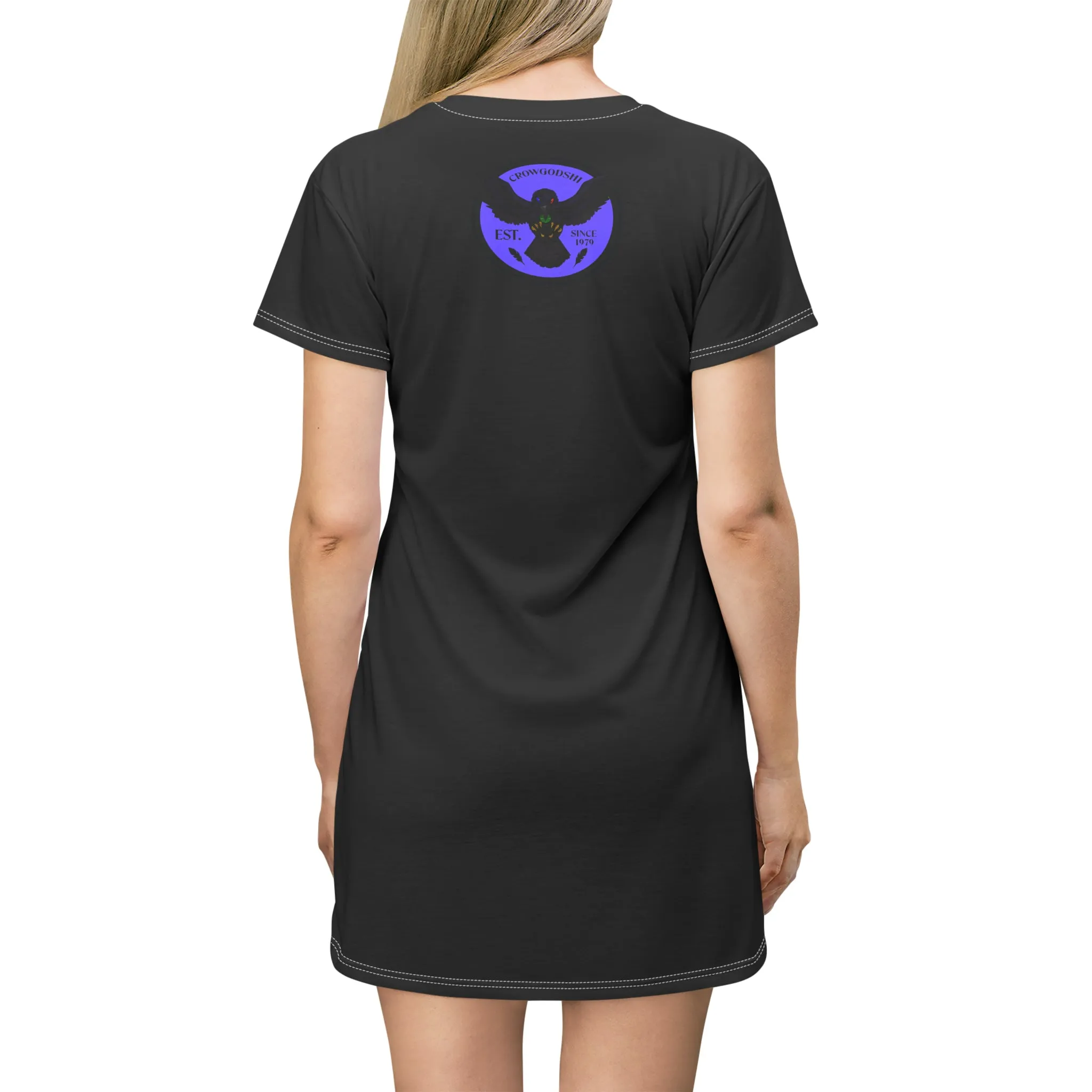 Crowgodshi Symbol T-Shirt Dress, PURPLE LOGO