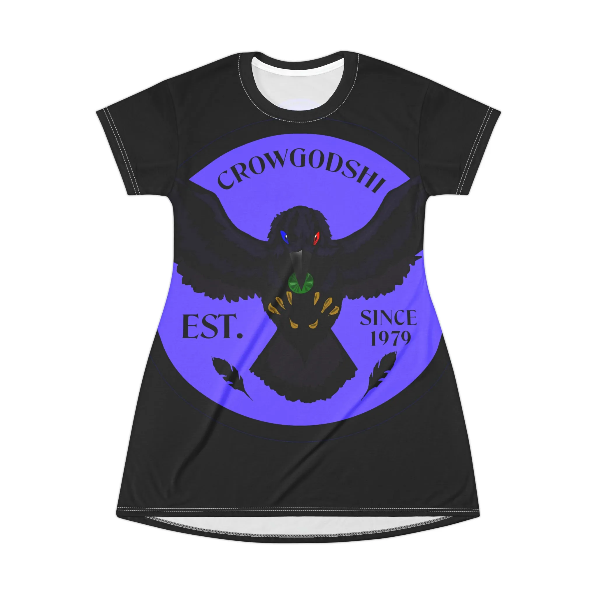 Crowgodshi Symbol T-Shirt Dress, PURPLE LOGO