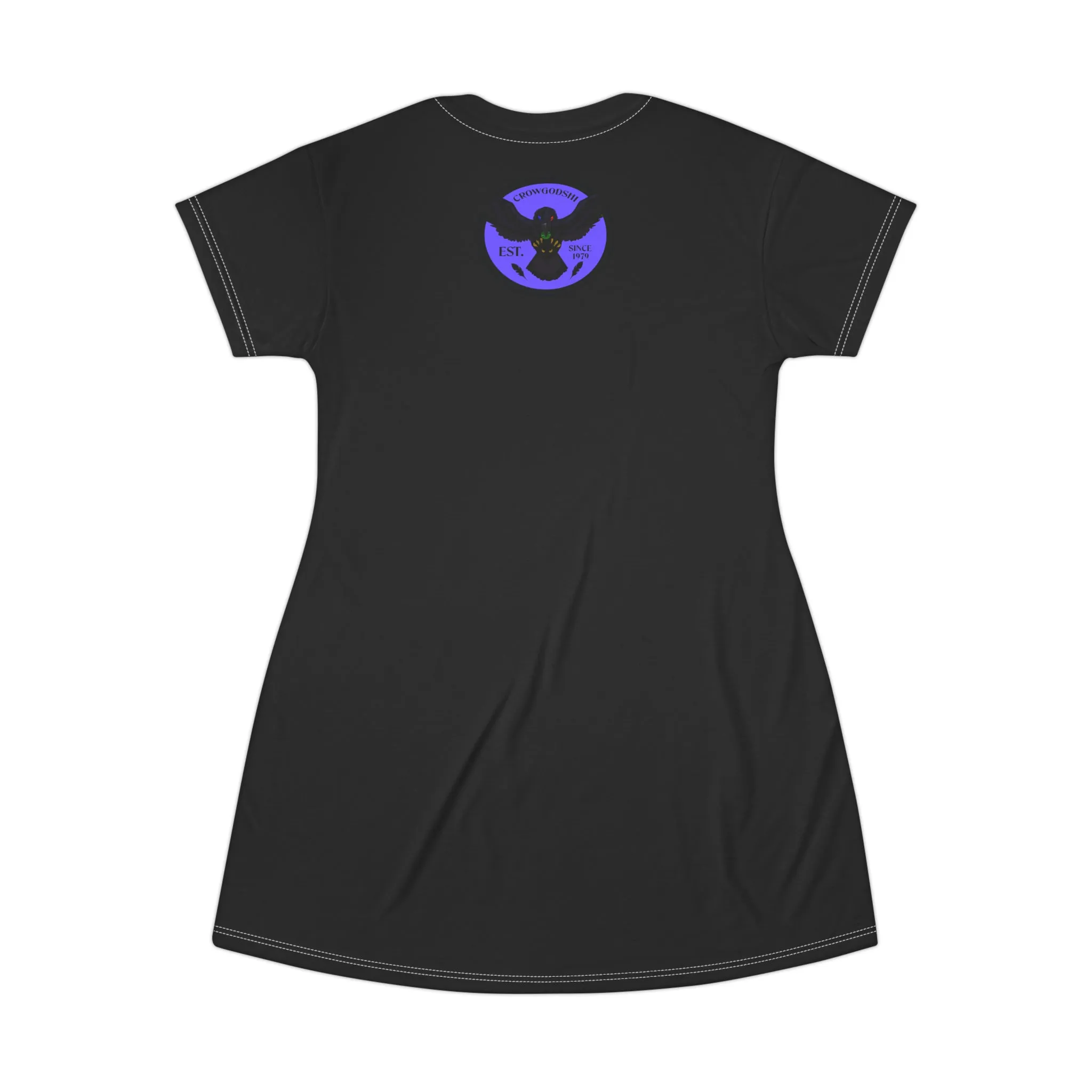 Crowgodshi Symbol T-Shirt Dress, PURPLE LOGO