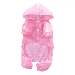 Cute Bright Colors Breathable Mesh Raincoat For Dog