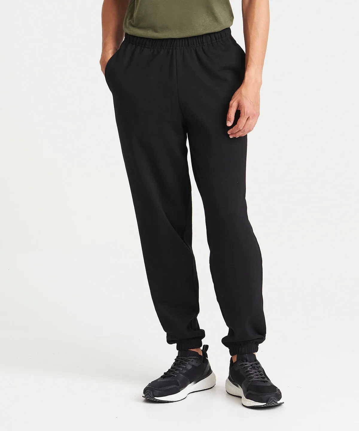 Deep Black - College cuffed sweatpants