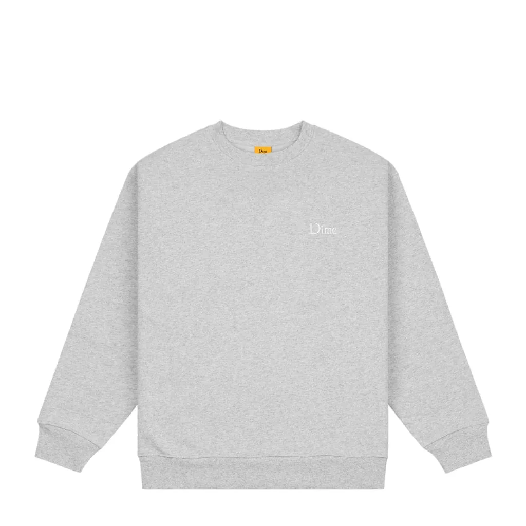 Dime MTL Classic Small Logo Crewneck Sweatshirt Heather Grey