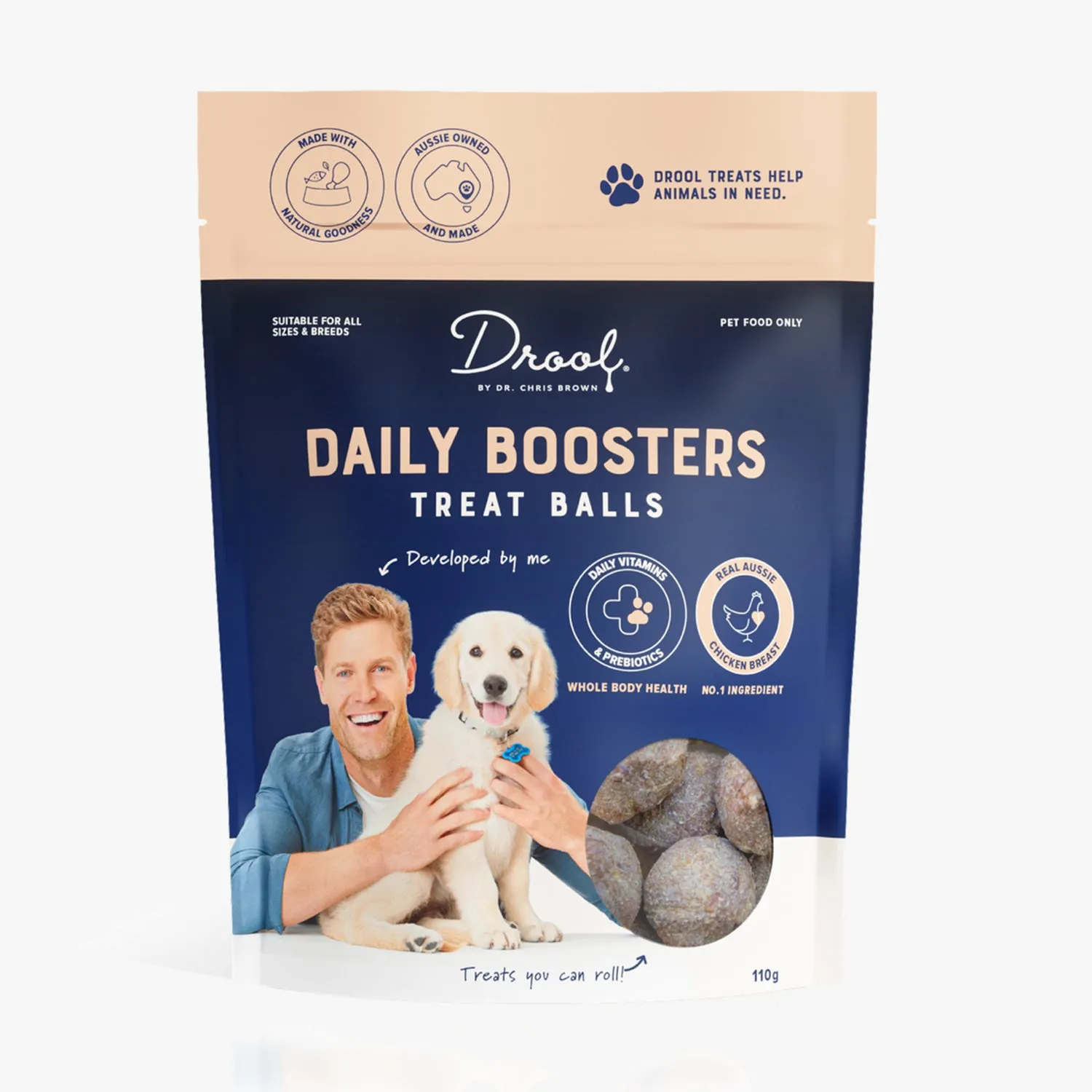 Drool By Dr Chris Brown Daily Boosters Dog Treats 110g