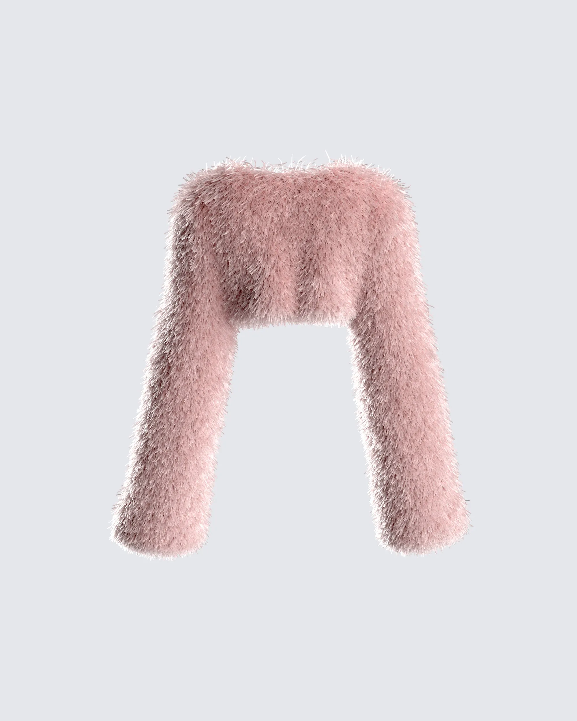 Edith Pink Vegan Fur Shrug Jacket