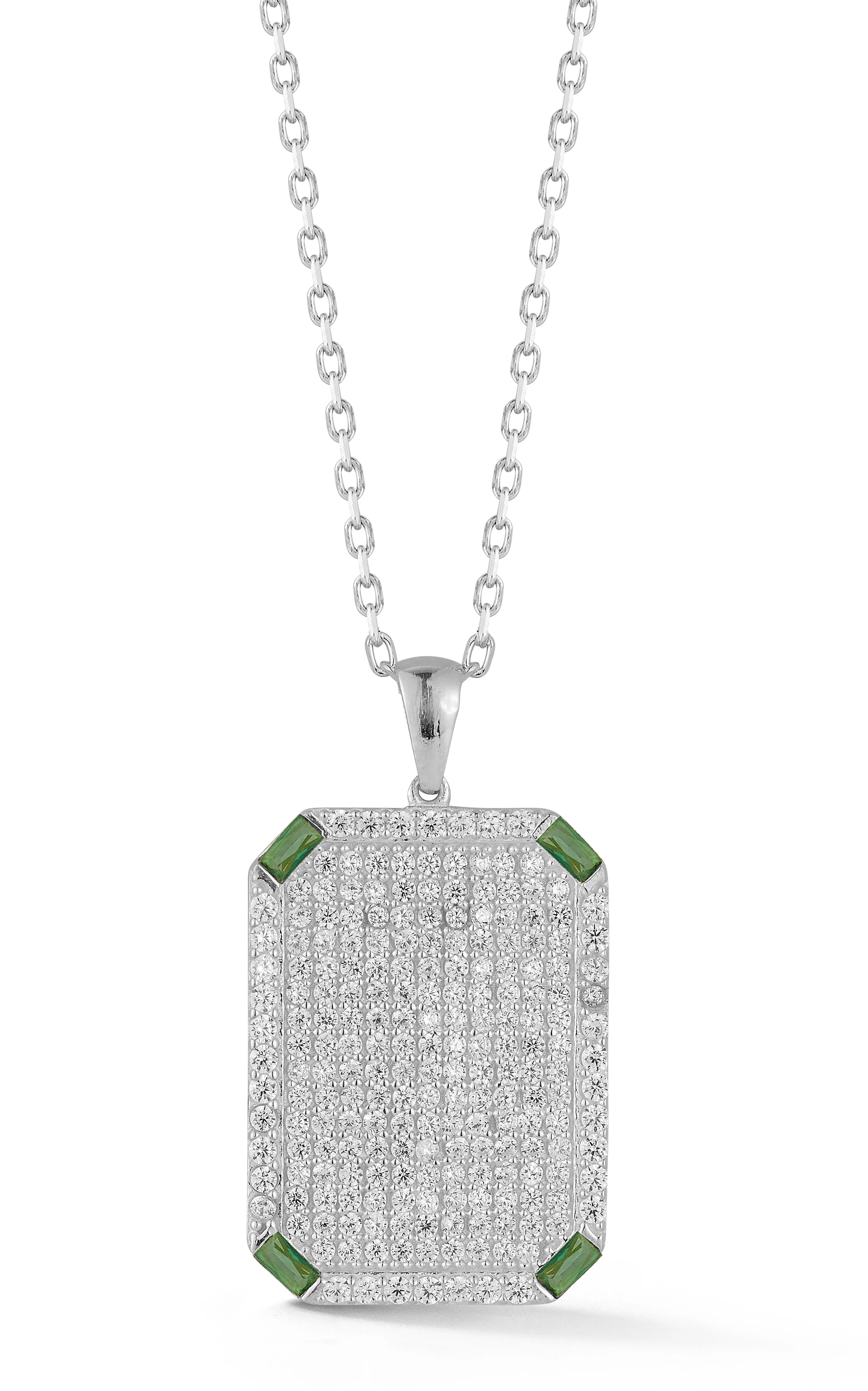 Emerald Tag Necklace