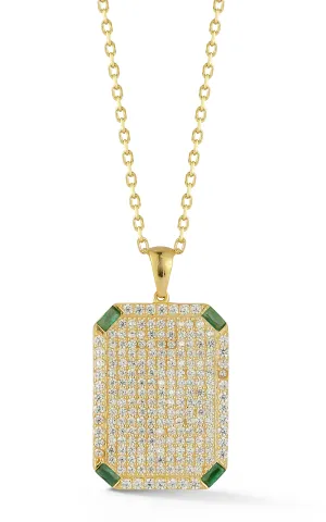 Emerald Tag Necklace