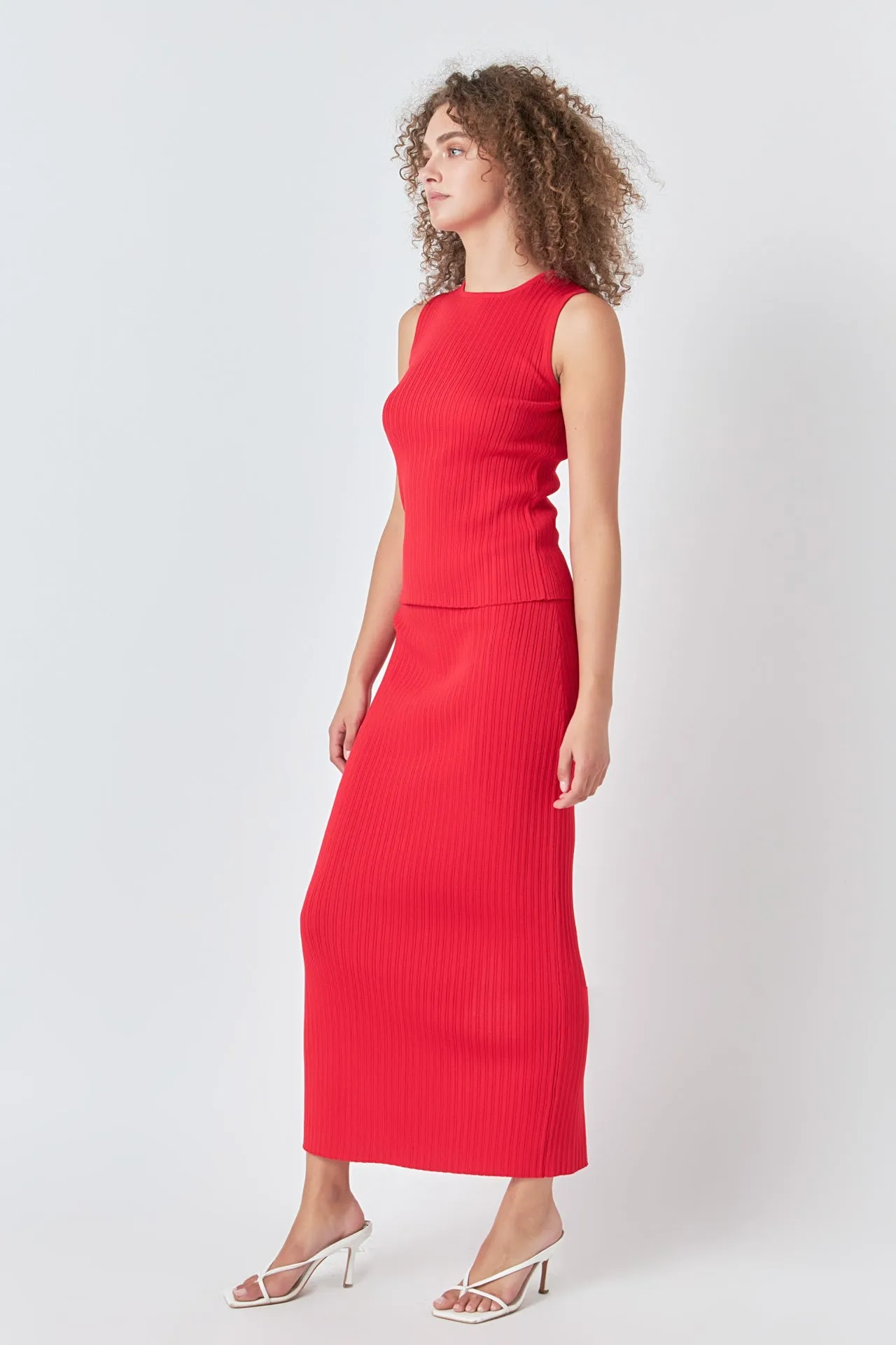 Endless Rose - Ribbed Slit Maxi Skirt