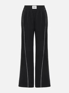 EP YAYING Satin Contrast Wide Leg Pants