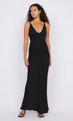 ESTELLA V NECK DRESS - BLACK