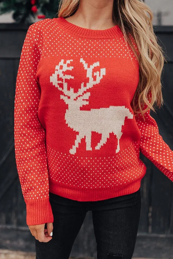 Evergreen Bliss Shift Sweater in Red