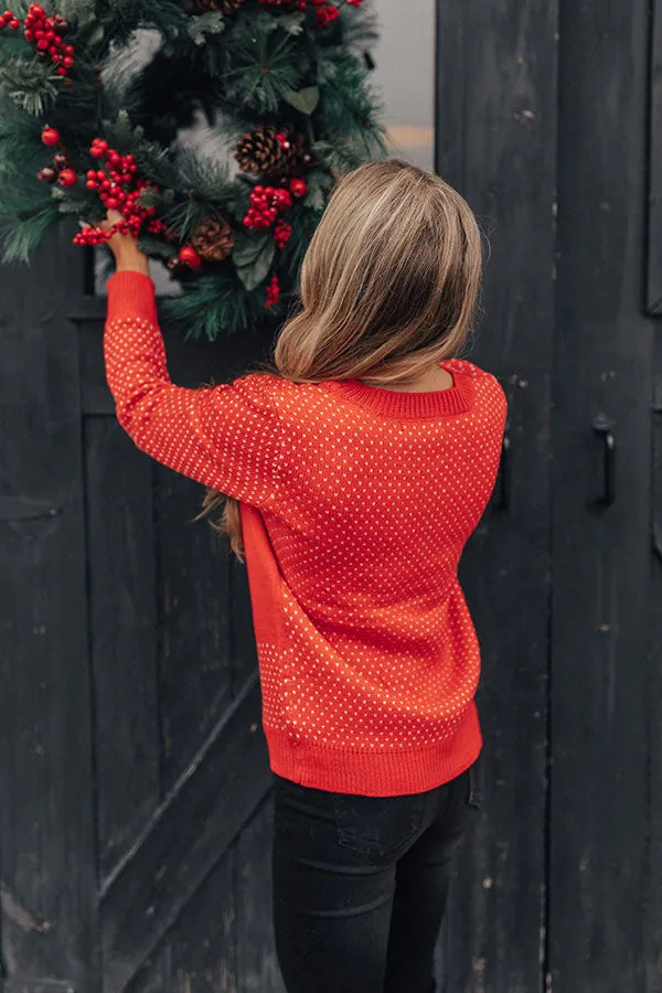 Evergreen Bliss Shift Sweater in Red