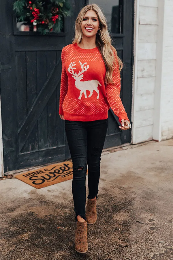 Evergreen Bliss Shift Sweater in Red