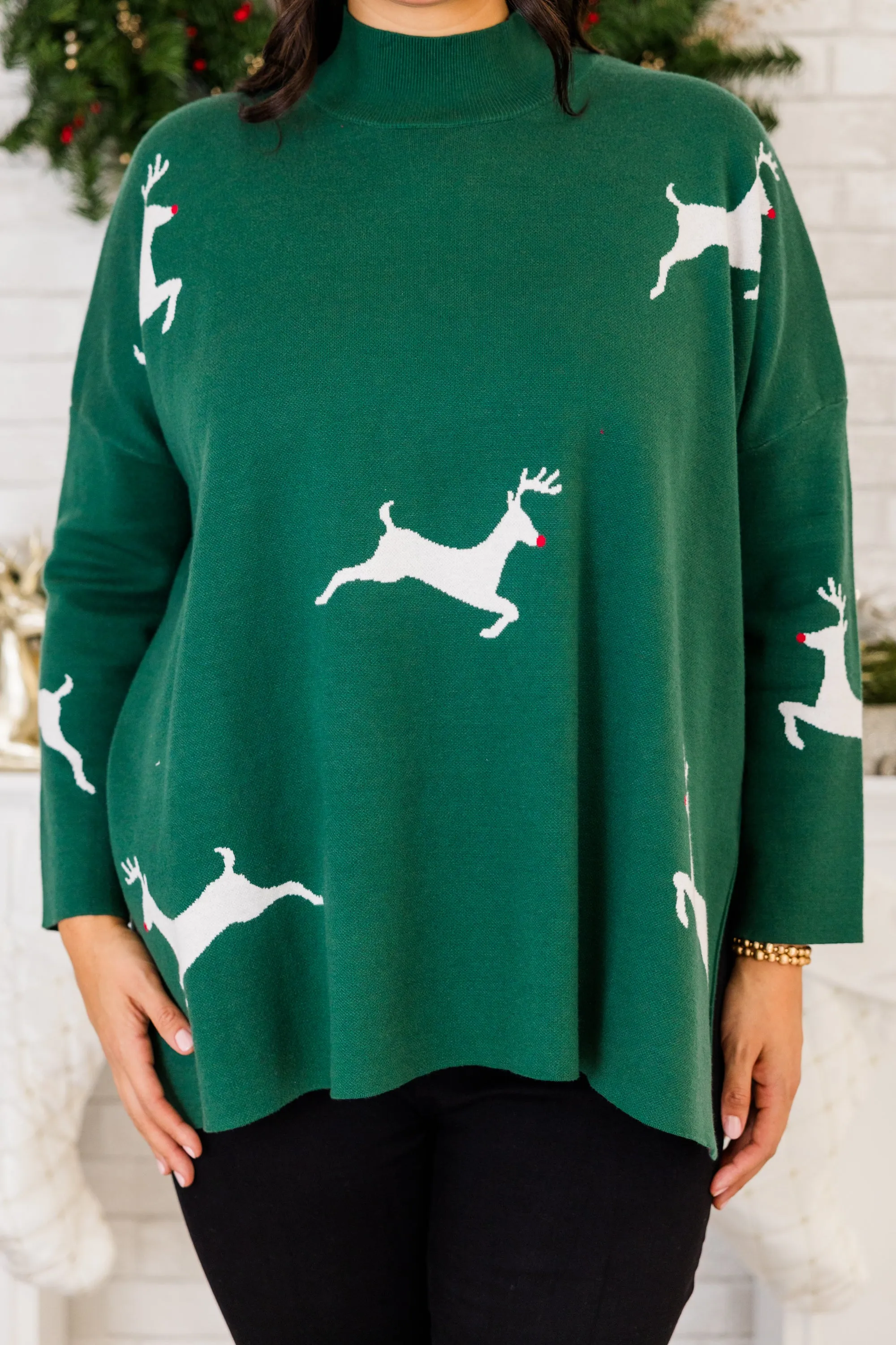 Everything And More Sweater, Green Deer