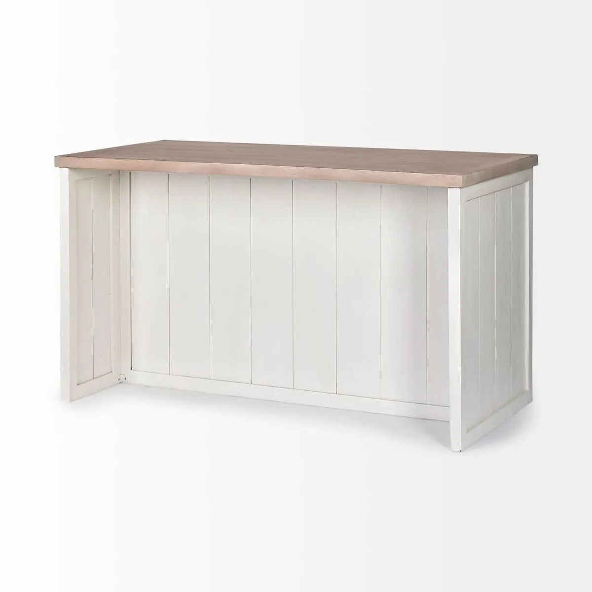 Fairview Kitchen Island White Wood | Brown Wood