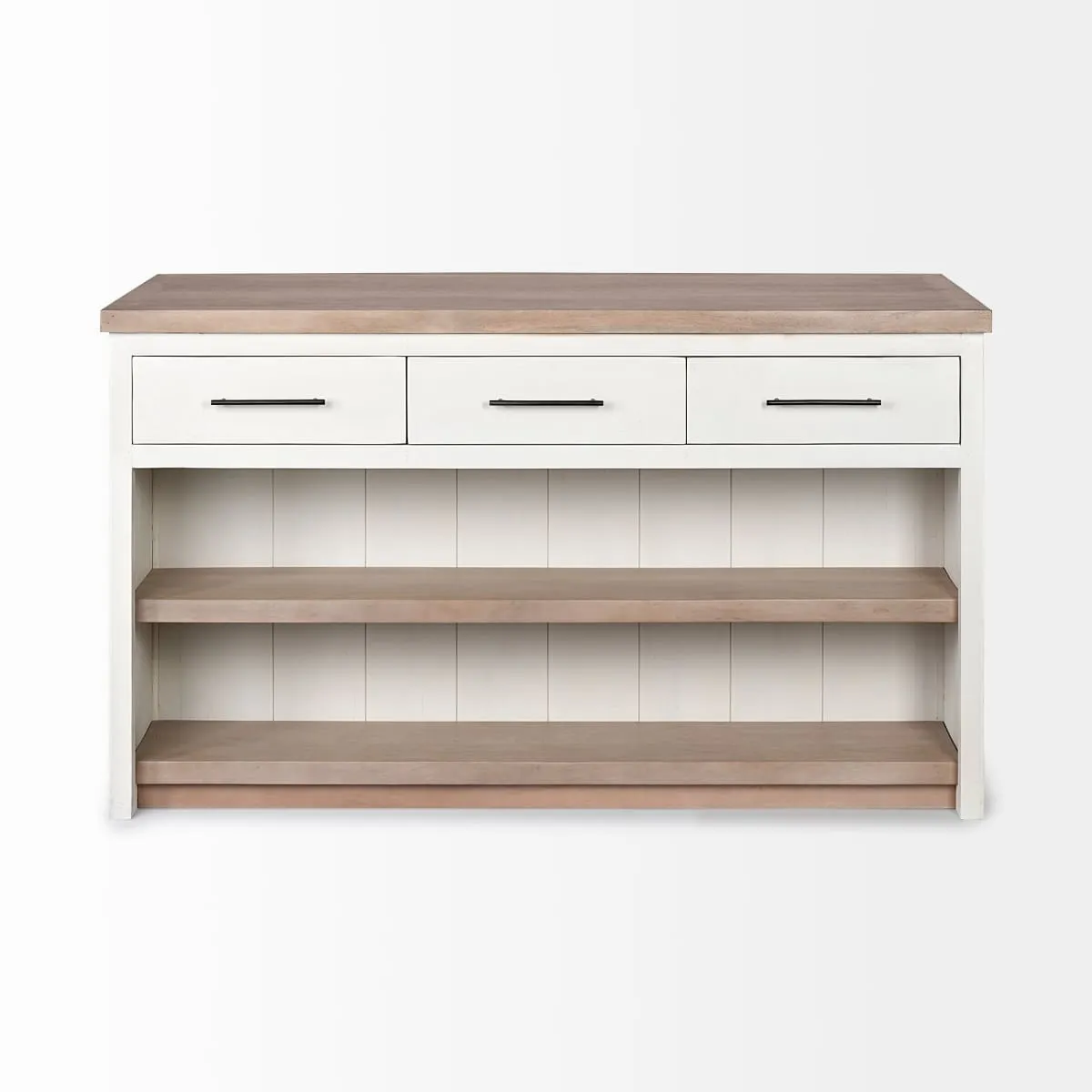 Fairview Kitchen Island White Wood | Brown Wood