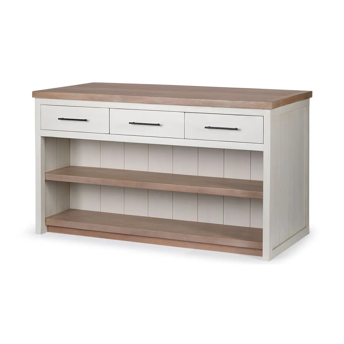 Fairview Kitchen Island White Wood | Brown Wood